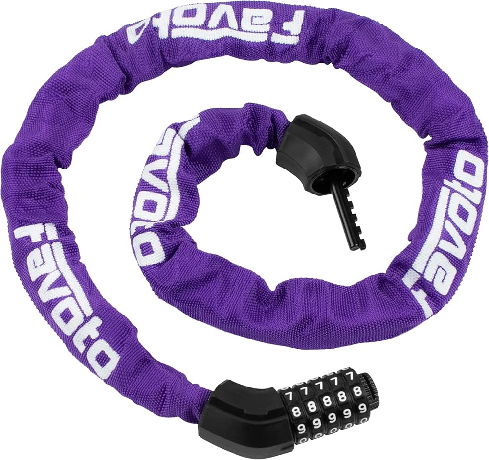 Amazon.co.jp: Favoto 自転車 鍵 チェーンロック ダイヤルロック 5桁